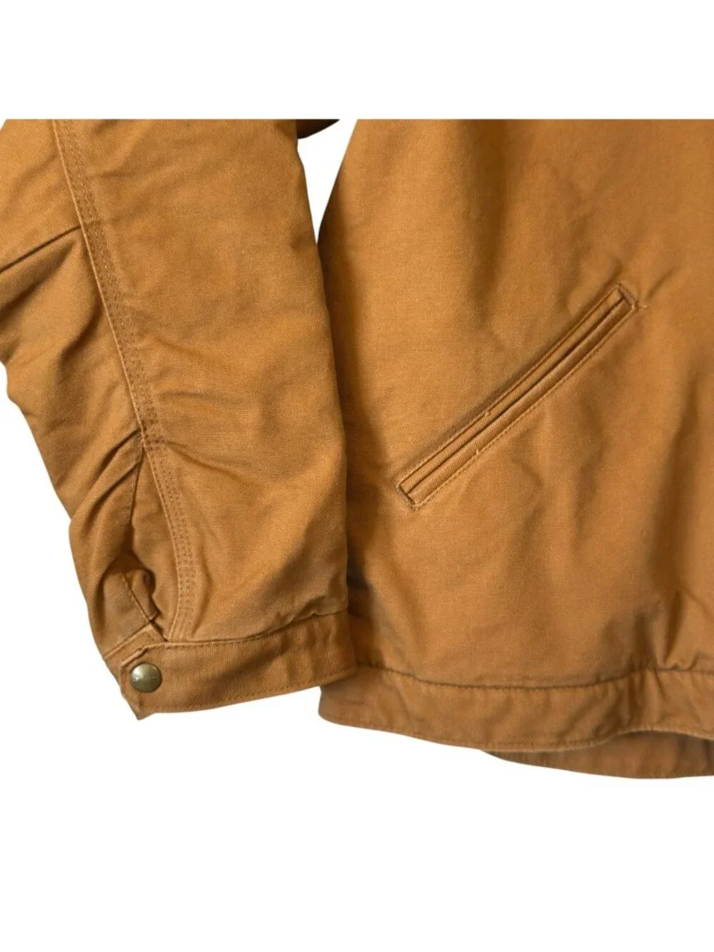 Carhartt Mens Large Iconic J01 Duck Detroit Jacket Blanket Lined Brown - Picture 6 of 13